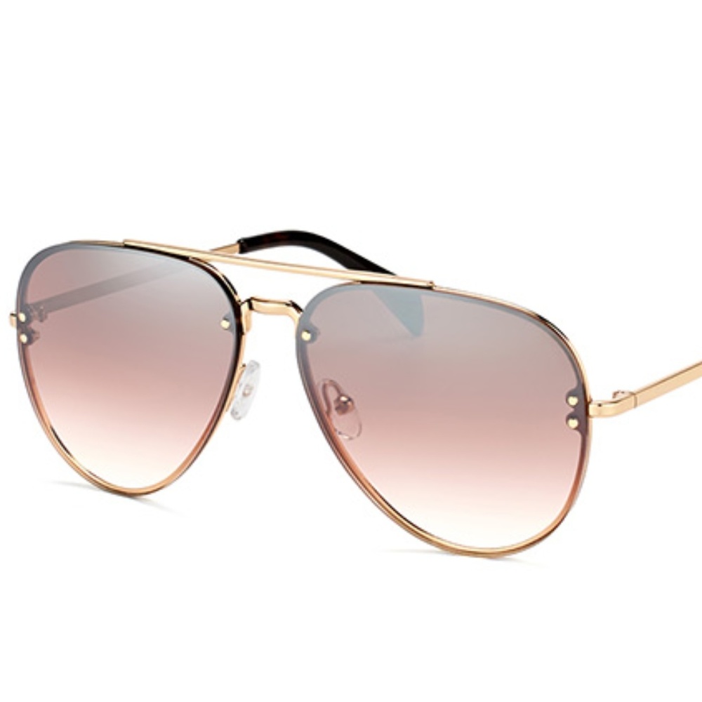 CELINE Gold Metal Brown Silver Lens Aviator *MINT - Picture 1 of 8
